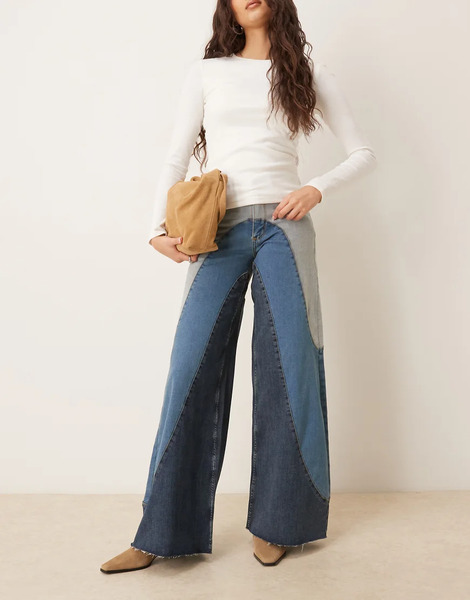  Wrangler Vaqueros Azules De Pernera Ancha Con Paneles En Contraste De Wrangler X Lainey Wilson 