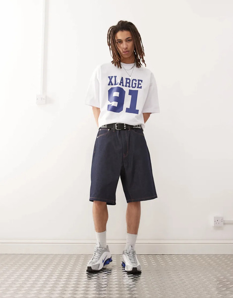  Xlarge Pantalones Cortos Holgados De Corte Alargado Con Logo Bordado En El Bolsillo Trasero Og De Xlarge-azul 