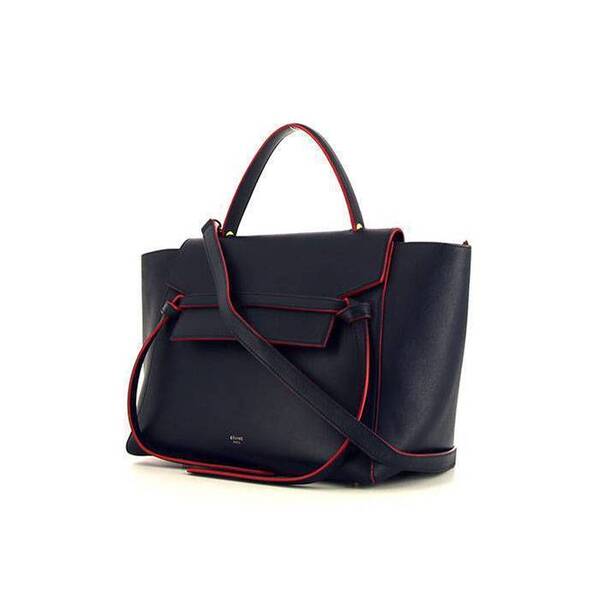  Celine Belt Mini Handbag In Navy Blue Leather 