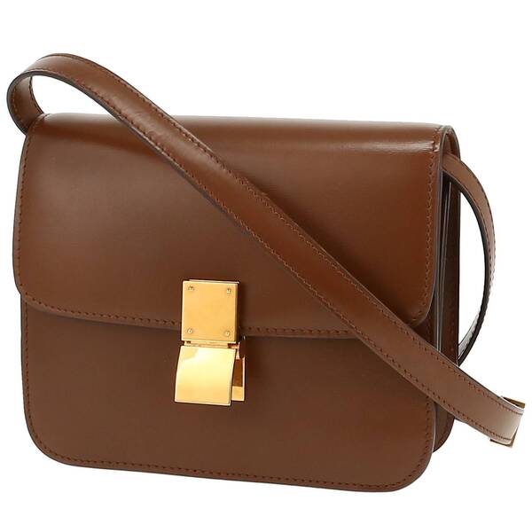  Celine Classic Box Teen Shoulder Bag In Brown Leather 