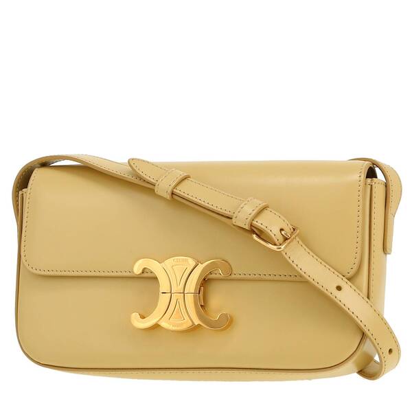  Celine Claude Handbag In Yellow Leather 