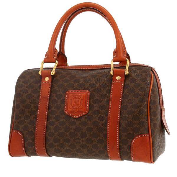  Celine Handbag triomphe Canvas And Brown Leather 