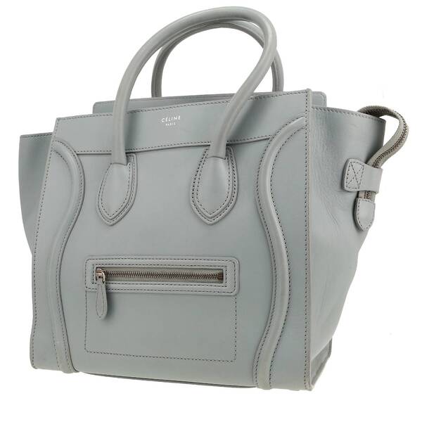  Celine Luggage Handbag In Light Blue Leather 