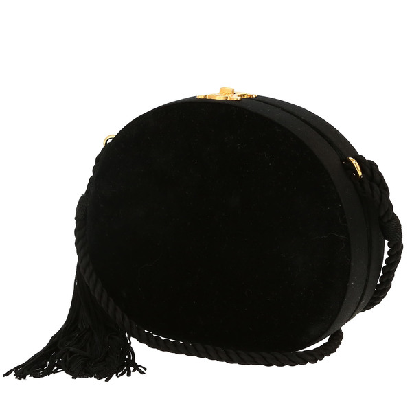  Celine Shoulder Bag In Black Velvet 