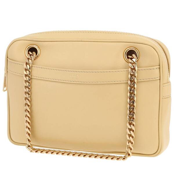  Celine Shoulder Bag In Yellow Leather 