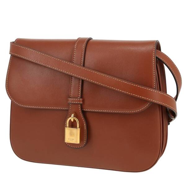  Celine Tabou Shoulder Bag In Brown Leather 