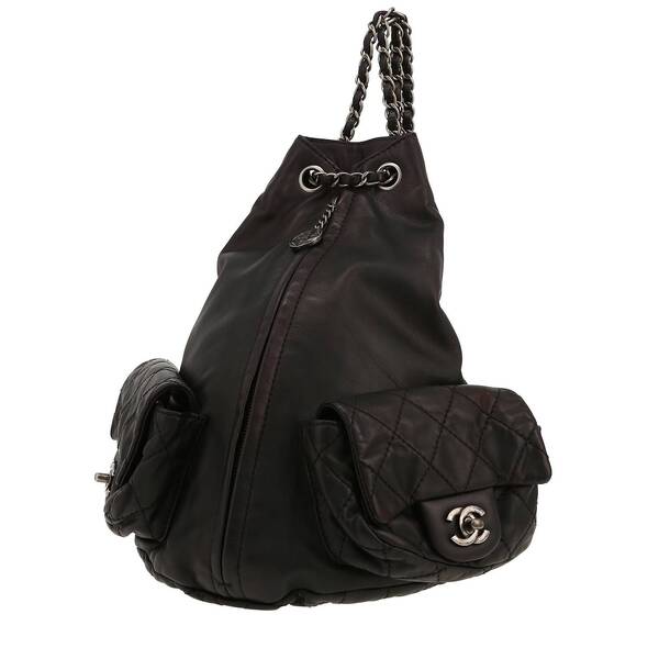  Chanel Backpack Leather And Black Quilted Leather 