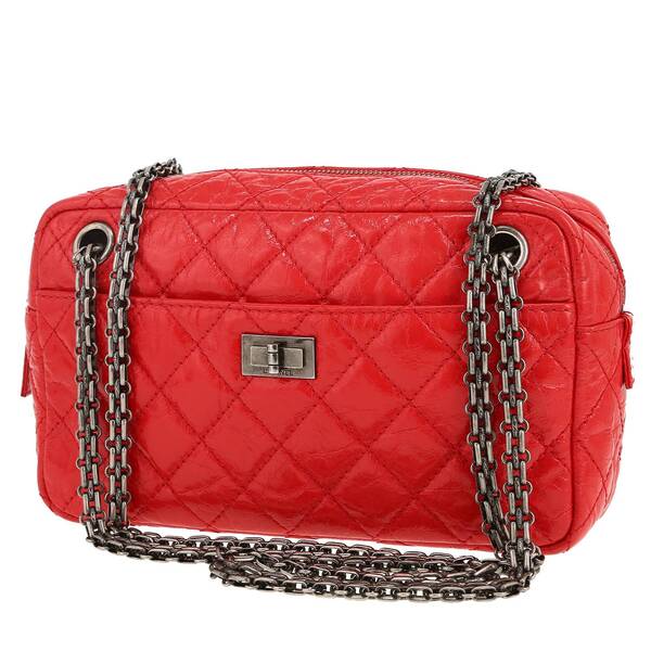  Chanel Camera Shoulder Bag In Red Quilted Leather 