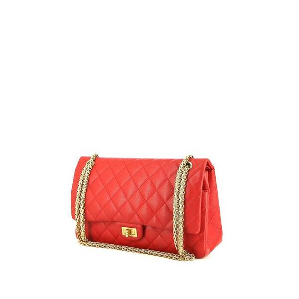  Chanel 2.55 Handbag In Red Quilted Leather 