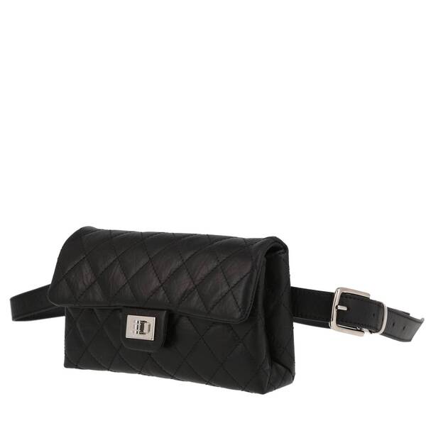  Chanel Pochette Ceinture Clutch-belt In Black Grained Leather 