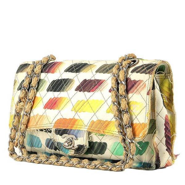  Chanel Timeless Classic Handbag In Beige Canvas 