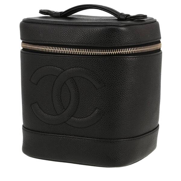  Chanel Vanity Vanity Case In Black Grained Leather 