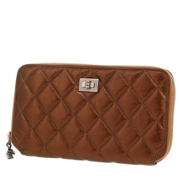  Chanel 2.55 - Wallet Wallet In Bronze Quilted Leather 