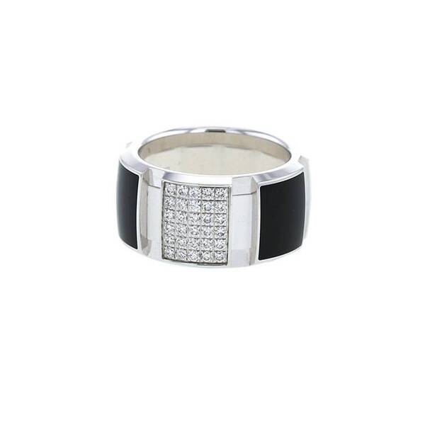 Chaumet Class One Ring In White Gold, Lacquer And Diamonds 