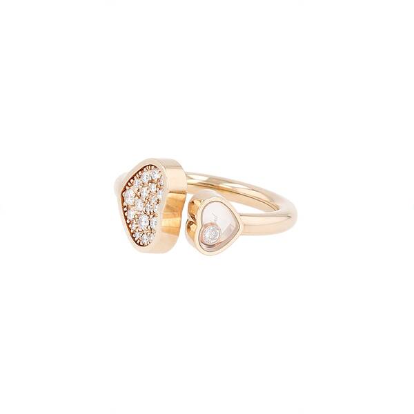  Chopard Happy Hearts Ring In Pink Gold And Diamonds 