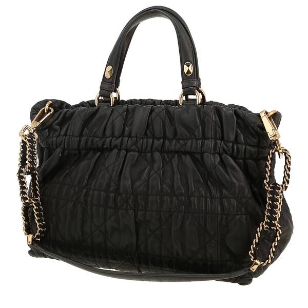  Dior Handbag In Black Leather 