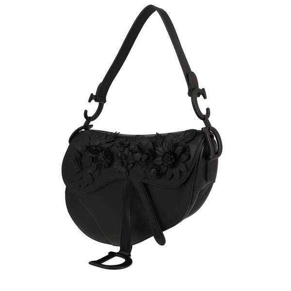  Dior Saddle Handbag In Black Leather 