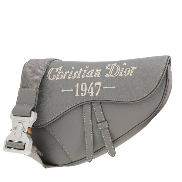  Dior Saddle Shoulder Bag In Grey Leather 