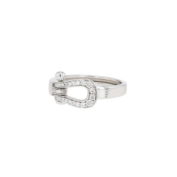  Fred Force 10 Medium Model Ring In White Gold And Diamonds 