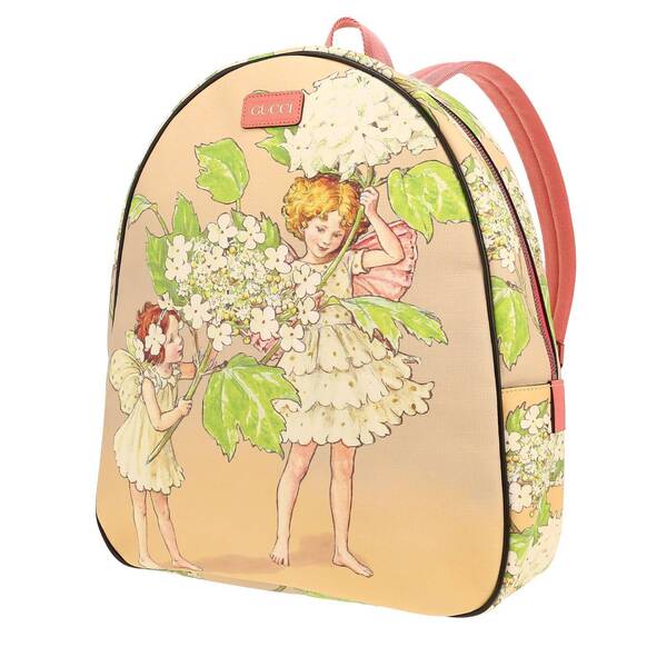  Gucci Backpack In Beige And Pink Canvas 