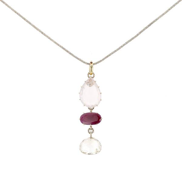  H. Stern Necklace In Yellow Gold, Quartz And Ruby 