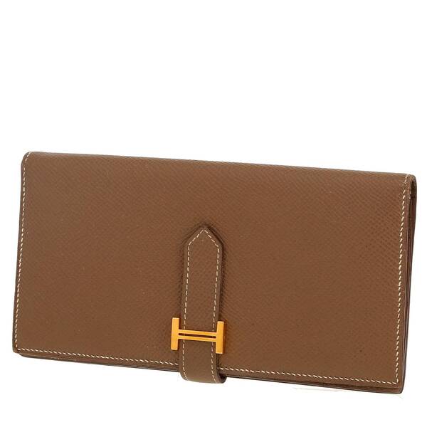 Hermès Bearn Wallet In Etoupe Epsom Leather 