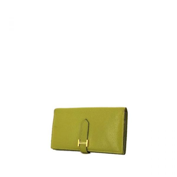  Hermès Béarn Wallet In Green Chartreuse Goat 