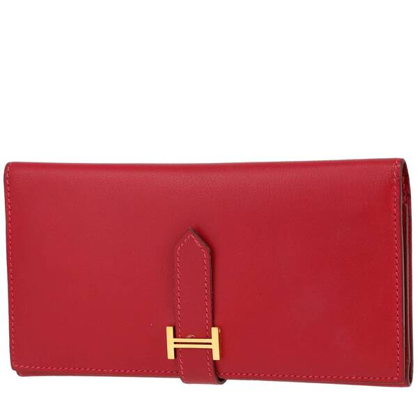  Hermès Bearn Wallet In Red Leather 