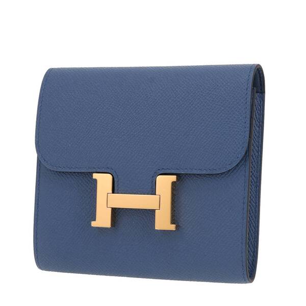  Hermès Constance Wallet Wallet In Blue Epsom Leather 