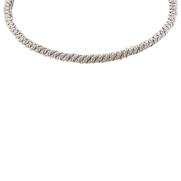  Hald-rigid Hermès Necklace In Silver 