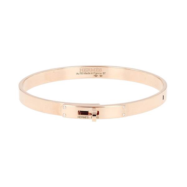  Hermès Kelly Small Bangle In Rose Gold And Diamonds 