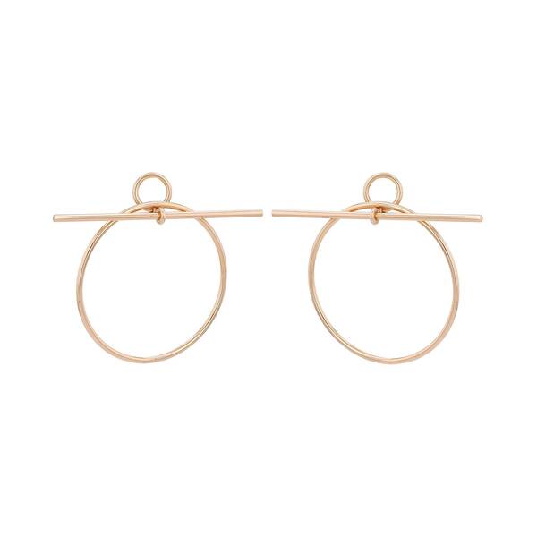 Pair Of Hermès Loop Large Rose Gold Earrings 