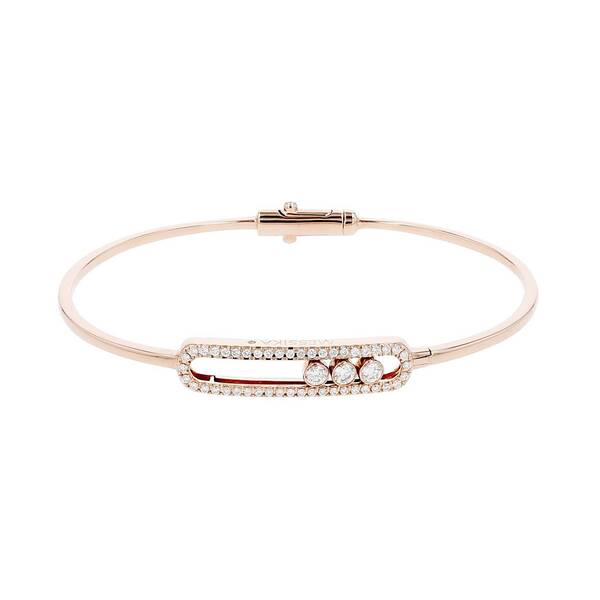  Messika Move Bangle In Pink Gold And Diamonds 
