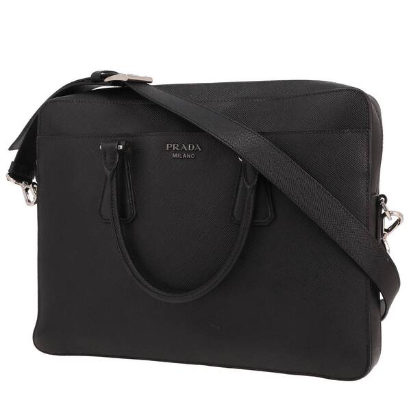  Prada Briefcase In Black Leather Saffiano 