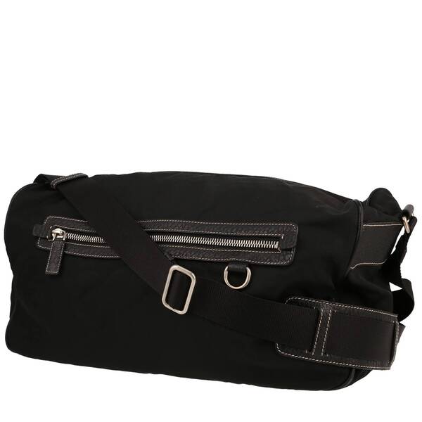  Prada Weekend Bag Canvas And Black Leather 