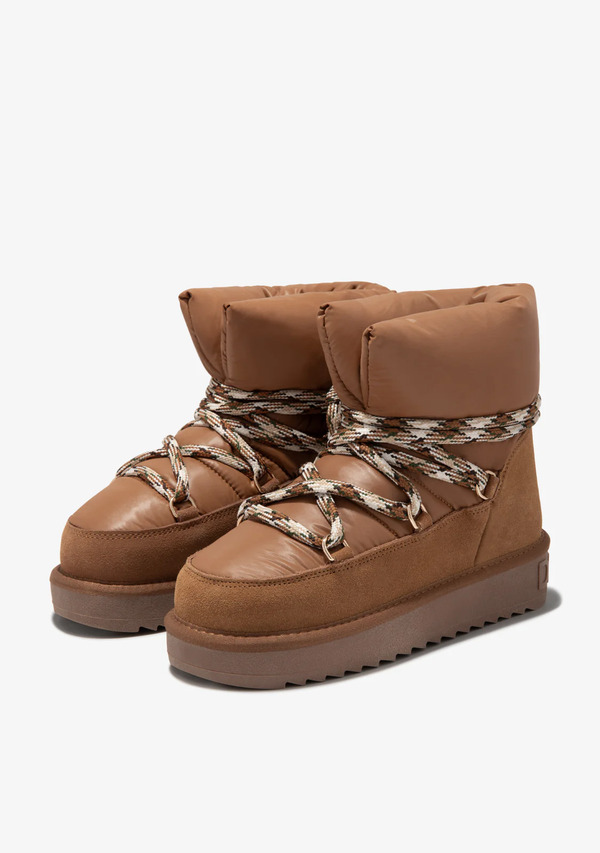  D.franklin Botas Aprés Ski Mujer D.franklin Repelentes Al Agua   Nordic Nova Low Bomb Tan   Para La Nieve Con Forro De Pelo Interior 