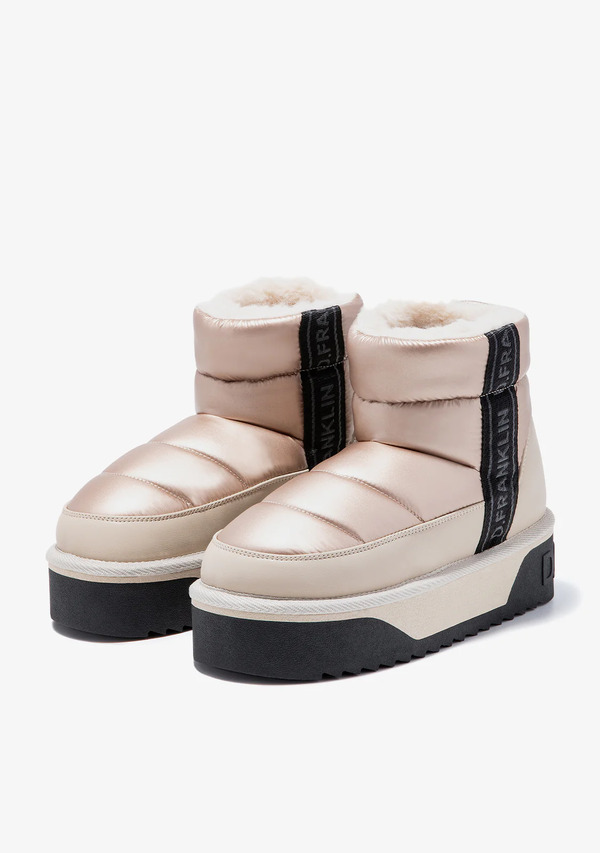  D.franklin Botas Aprés Ski Mujer D.franklin Repelentes Al Agua   Nordic V.2 Low Bomb Beige   Para La Nieve Con Forro De Pelo Interior 