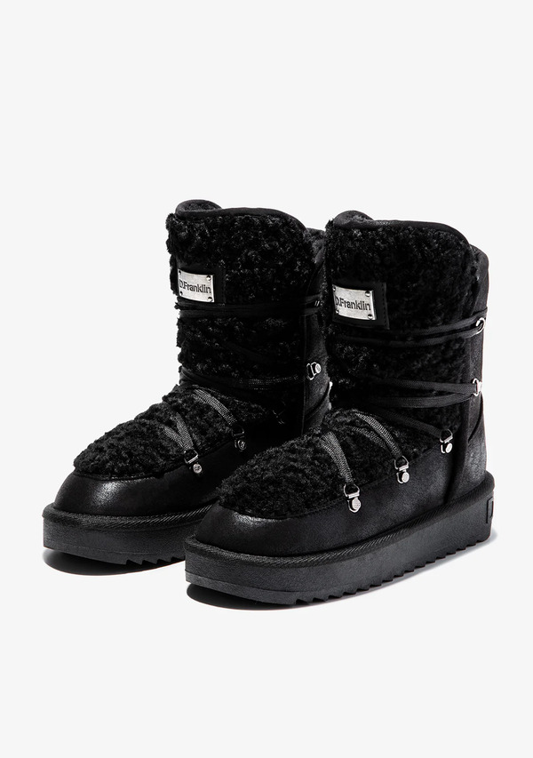  D.franklin Botas Australianas Mujer D.franklin Repelentes Al Agua   Nordic Fur Black   Con Forro De Pelo Interior 