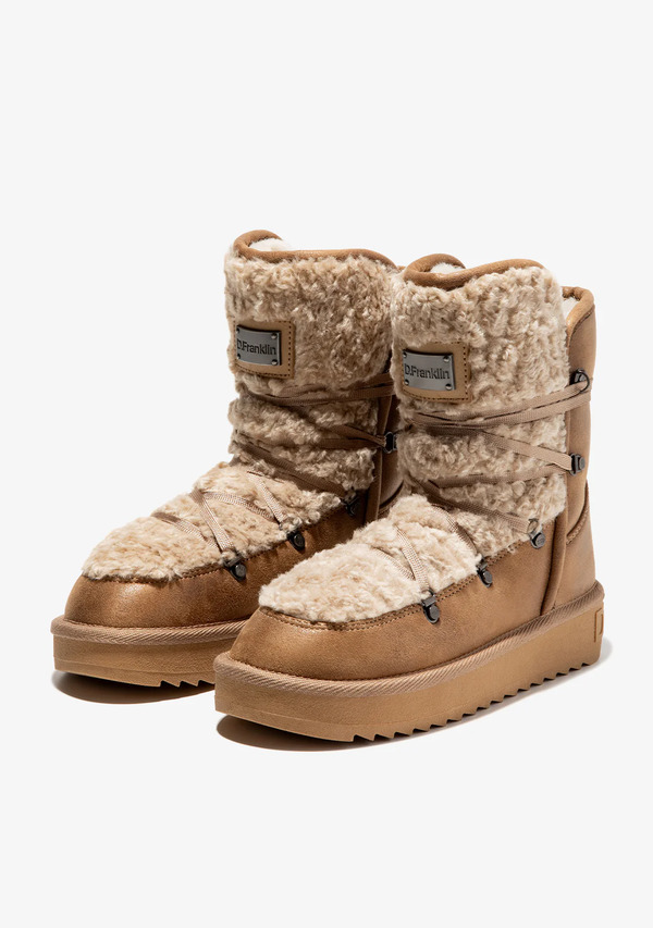  D.franklin Botas Australianas Mujer D.franklin Repelentes Al Agua   Nordic Fur Sand   Con Forro De Pelo Interior 