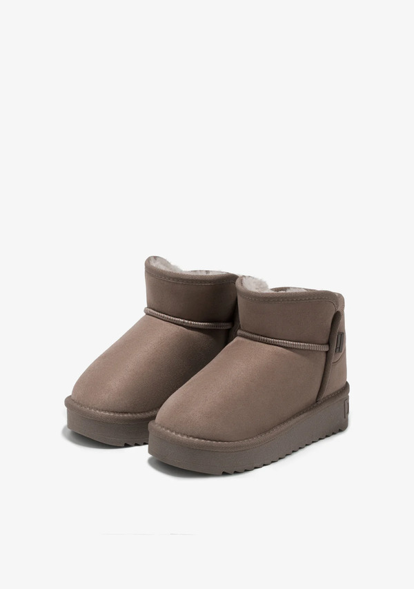  D.franklin Botas Australianas Mujer D.franklin Repelentes Al Agua   Nordic Low Basic Taupe Kids   Con Forro De Pelo Interior 