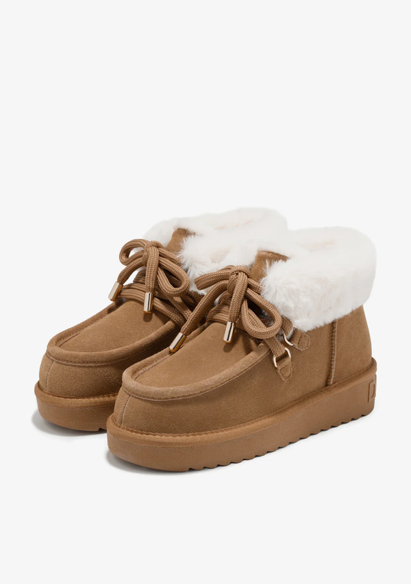  D.franklin Botas Australianas Mujer D.franklin Repelentes Al Agua   Nordic Mid Fur Tan   Con Forro De Pelo Interior 