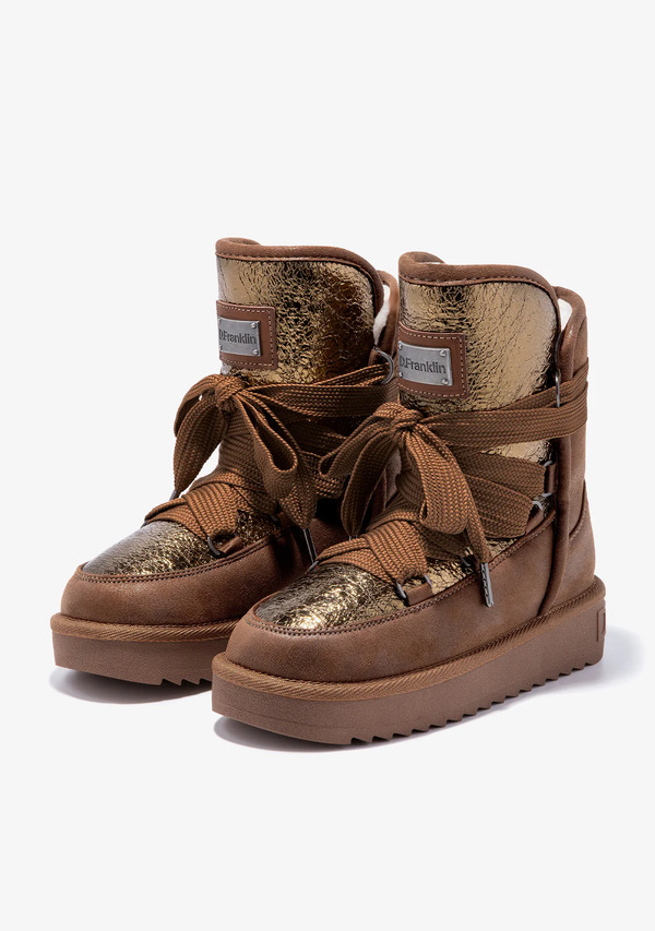  D.franklin Botas Australianas Mujer D.franklin Repelentes Al Agua   Nordic Shiny Nut   Con Forro De Pelo Interior 