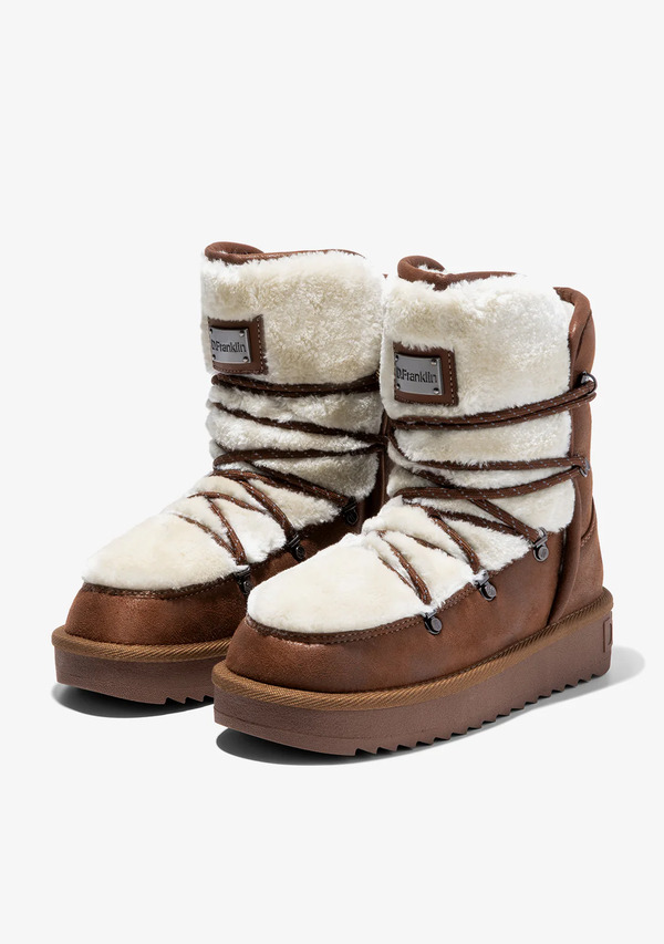  D.franklin Botas Australianas Mujer D.franklin Repelentes Al Agua   Nordic Trk Fur Camel   Con Forro De Pelo Interior 