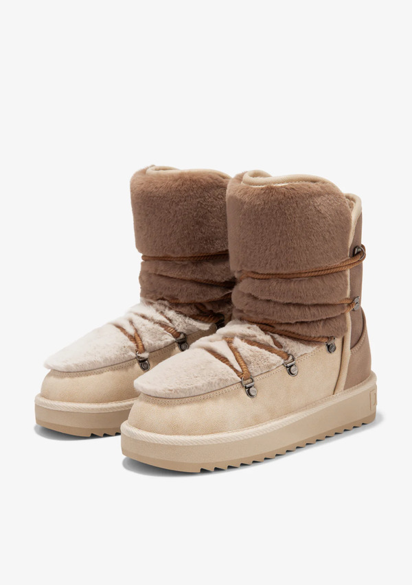  D.franklin Botas Australianas Mujer D.franklin Repelentes Al Agua   Nordic Trk Fur Gradient Taupe   Con Forro De Pelo Interior 