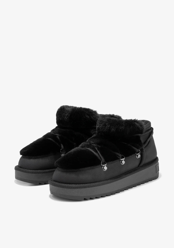  D.franklin Botas Australianas Mujer D.franklin Repelentes Al Agua   Nordic Trk Fur Low Black   Con Forro De Pelo Interior 