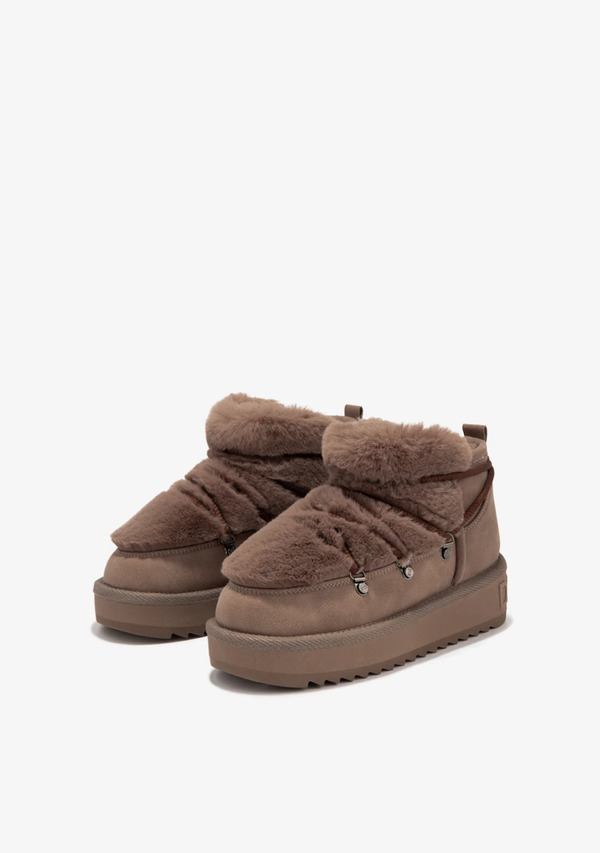  D.franklin Botas Australianas Mujer D.franklin Repelentes Al Agua   Nordic Trk Fur Low Brown Kids   Con Forro De Pelo Interior 