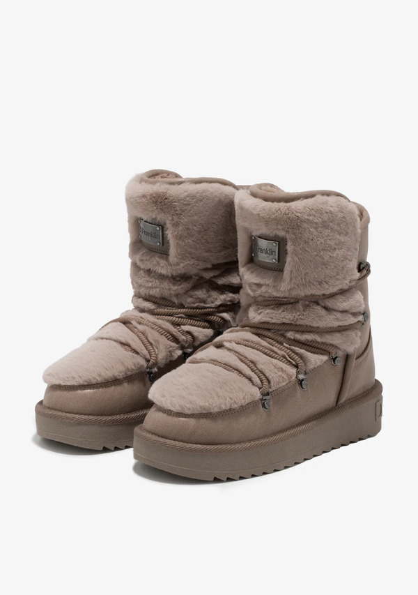  D.franklin Botas Australianas Mujer D.franklin Repelentes Al Agua   Nordic Trk Fur Taupe   Con Forro De Pelo Interior 