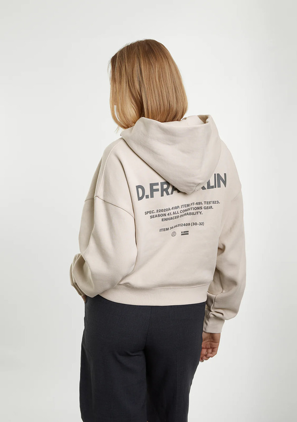  D.franklin Hoodie/sudadera Con Capucha De Mujer   D.franklin   Worldwide Crop Hoodie Ice Grey   Talla   Color Grey 