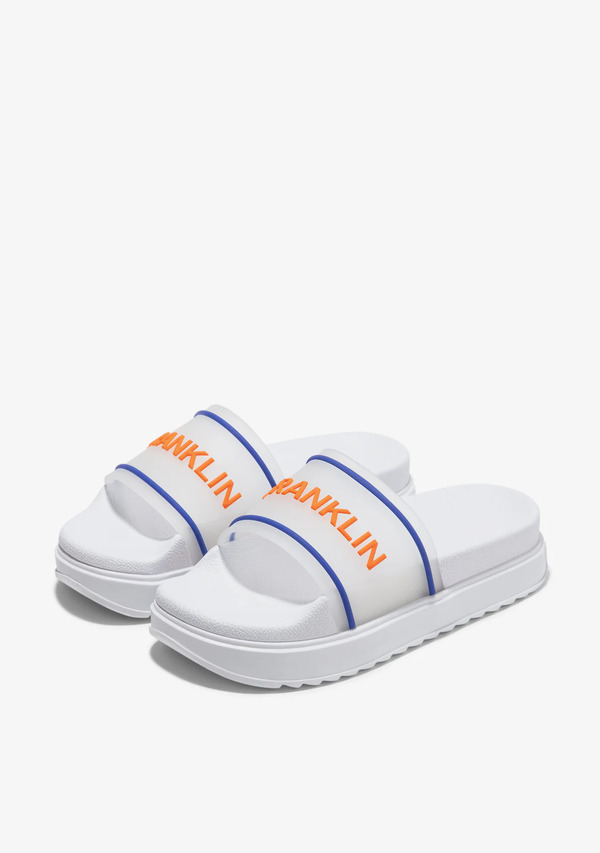 D.franklin D.franklin   Sandalias De Playa   Dana Slide Summer Club White   Color White   Chanclas Cómodas De Verano 