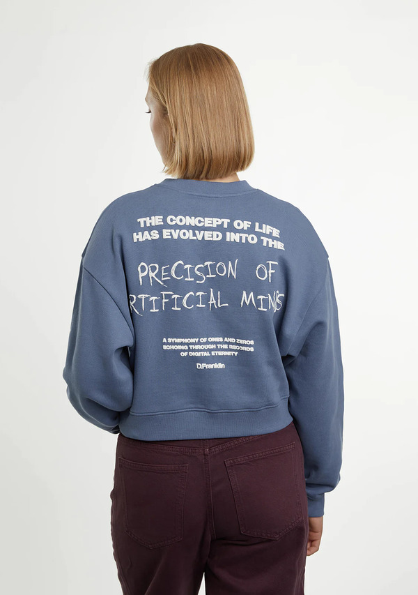  D.franklin Sudadera Sin Capucha De Mujer Con Cuello Redondo   D.franklin   Eternity Crop Sweatshirt Blue   Color Blue 